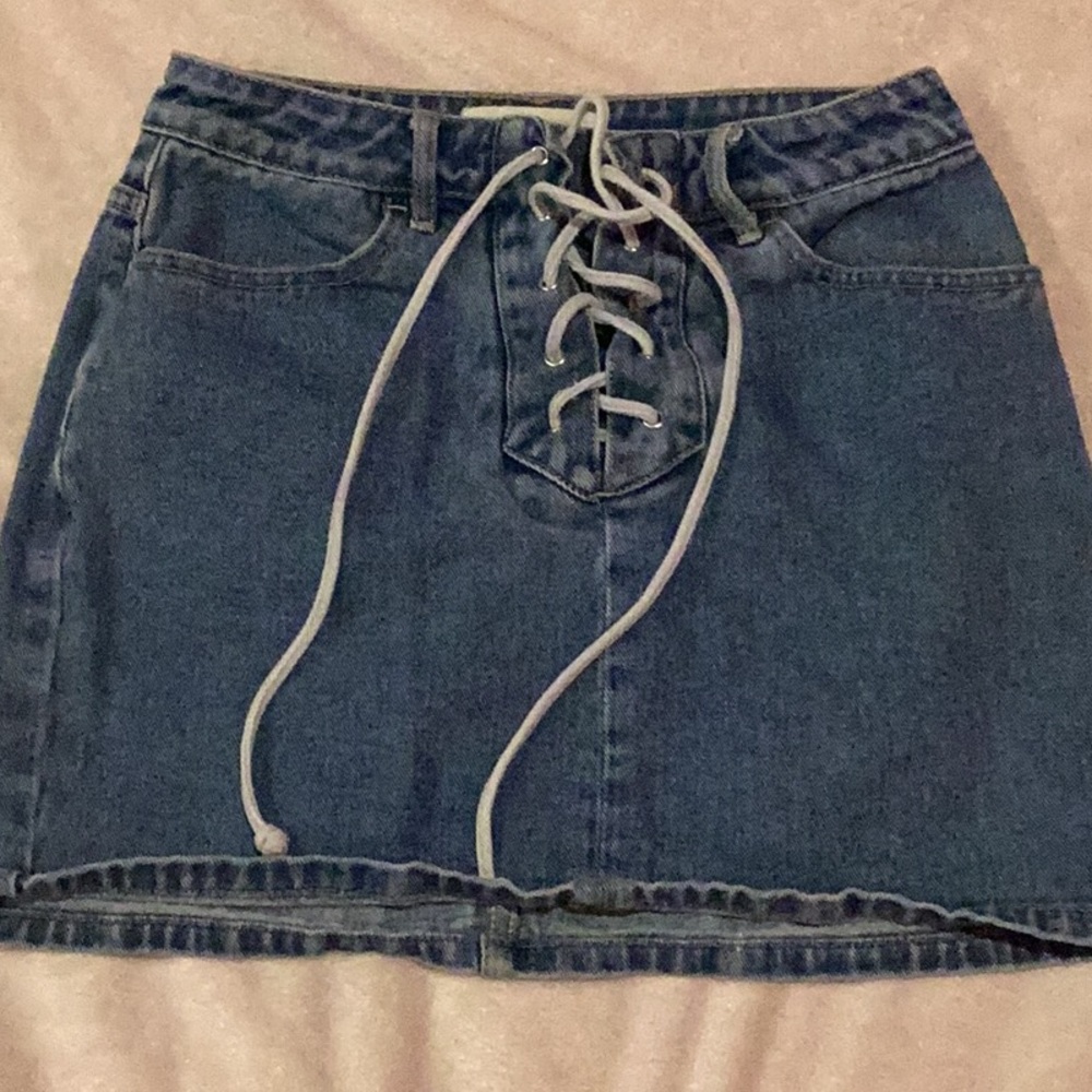 Brand new Pacsun lace up denim skirt